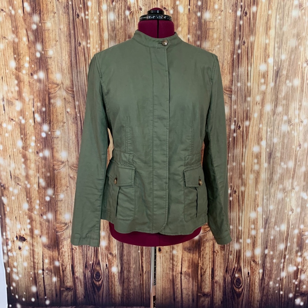 Talbots Safari Style Large Jacket  Green EUC
